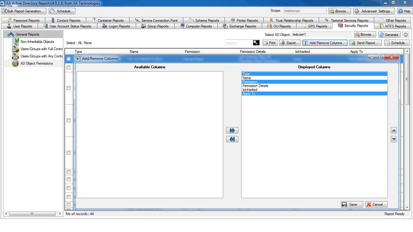 Active Directory Security Group Report